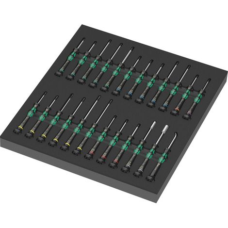 Juego de destornilladores Wera 9715 24 piezas espuma duradera