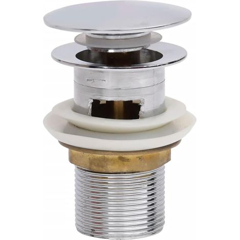 Piletta di scarico a pulsante con troppo pieno tappo di scarico scarico per lavandino scarico per lavandino del bagno cromato 020003483