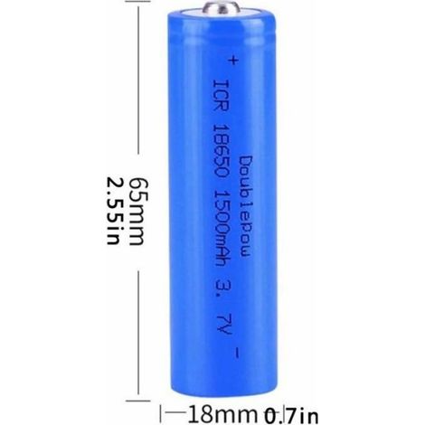 Batterie 18650 - 1500 mAh - 3,7 V - Rechargeable - Pour Lampe De Poche - 2 Pièces