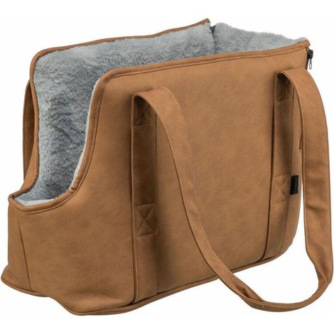 Trixie Evelyn bolsa de transporte marrón y gris para gato