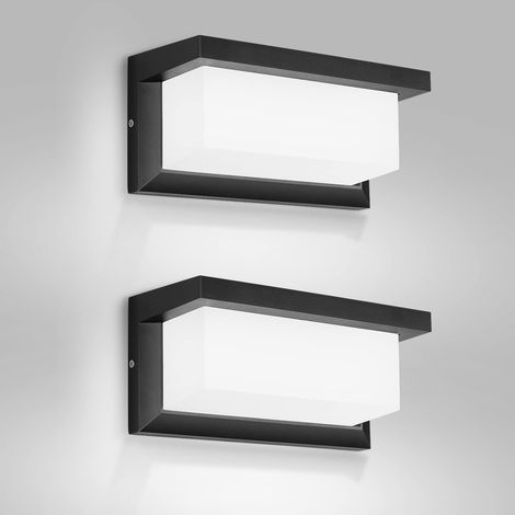 Applique Murale Exterieure, 18W LED Applique Exterieure IP65 Etanche, Decoration Exterieur Applique pour Cour, Jardin, Terrasse, Proche, Mur, Pathway, Patio, Villa, Couloir(Blanc Froid, 2PCS) (1/5)