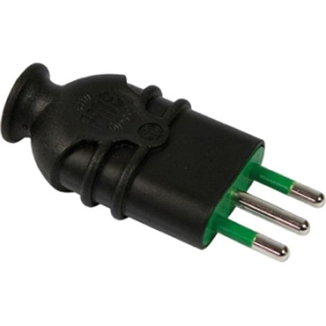 1PZ SPINA ALTA RESISTENZA 'HI-PRO' 2 POLI + TERRA 10A - COLORE NERO