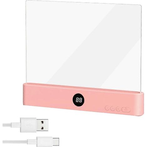 Lampe de lecture, lampe de lecture plate LED transparente rechargeable rose (1/5)