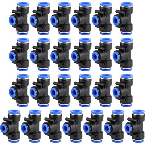 25 raccords de tuyau en T 3 voies diamètre variable PBT plastique pour raccordement de flexible (1/5)
