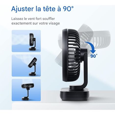 Wiederaufladbarer USB-Tischventilator mit 4 Geschwindigkeitsstufen, mini und tragbar – geeignet für Büro und Außenbereich. (1/3)
