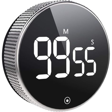 Minuteur de cuisine numérique magnétique, grand écran LCD, alarme puissante de 90 dB, rotation, réglage, cuisson, pâtisserie, sport, étude, compte à rebours, 1 Buc (1/5)