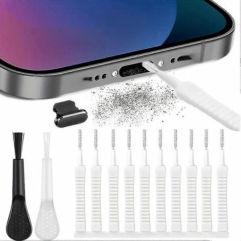 Reinigungsset für Ladebuchsen von Mobiltelefonen (13-teilig), Mini-Antiverstopfungsbürsten für iPhone, AirPods 4 und Tablets. (1/5)