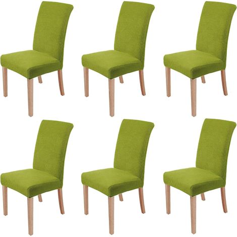 MINKUROW - Juego De 6 Fundas Elásticas Para Sillas De Comedor, Extraíbles Y Lavables, Fundas Para Sillas De Comedor, Modernas Y Elásticas, Decoración Para Oficina, Banquete, Boda, Fiesta (Verde Aguaca (1/5)