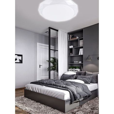TrAdE Shop Traesio - Plafoniera Da Soffitto 45w Design Diamante Tagliato Luce Fredda Fst-40a26844 40cm - (1/4)