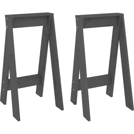 Set di 2 sgabelli da bar con sedile bancone da cucina 40 x 40 x 75 cm in legno massello di pino grigio DEC026381