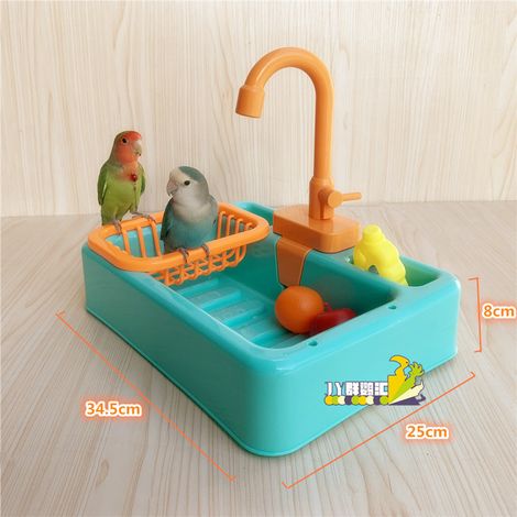 Cadita automata pasari, QttvbTna, PVC, 34.5x25x28 cm, Albastru (1/4)