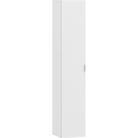 Mobile Bagno Sospeso a Colonna con Ripiani Regolabili e Chiusura Soft Close, 30x31.5x160 cm, Bianco
