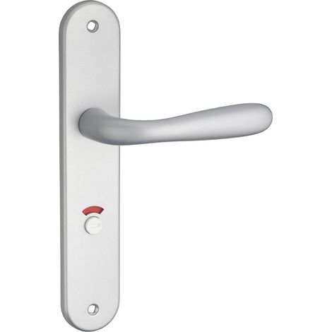 Maniglia Goccia E 195 con piastra serratura e indicatore, cromo satinato - THIRARD
