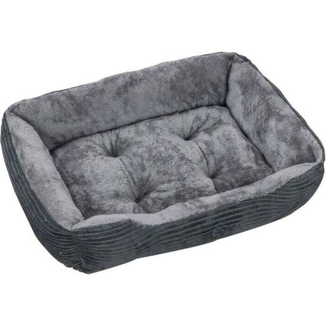 Lit pour chien super doux gris 50x38x15cm Couchage pour chien