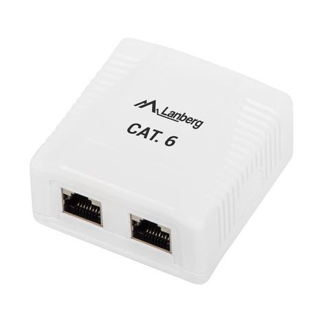 Lanberg OS6-0002-W Aufputzbuchse Cat.6 geschirmt 2x RJ45