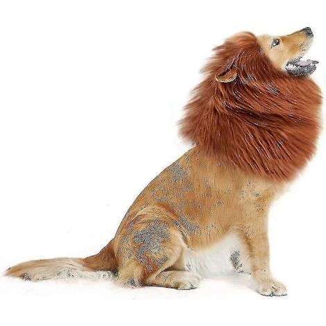 criniere de lion pour chiens grandes et moyennes tailles avec oreilles cadeau amusant pour chiens animal de compagnie lion marron