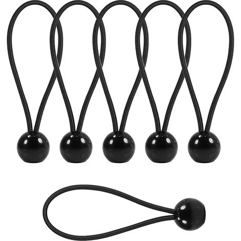 Tendeur Elastique, 20 Pièces Tendeur de Bâche, 30 cm Tendeur Bache, avec Tendeur Elastique Boule, Noir, pour Tentes, Rideaux, Bannières (1/5)