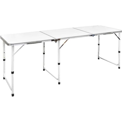 Campingtisch zusammenklappbar höhenverstellbar Aluminium 180 x 60 cm