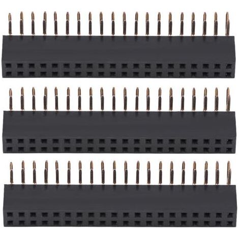 3pcs 2.54mm 2x20 Broches Femelle Connecteur Coudé Pin Headers Connecteur PCB Board Dual Row Angle Droit Header Socket pour Prototype Shield. (1/5)