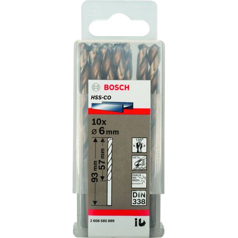 Broca para metal HSS-Co DIN 338 (6 x 57 x 93 mm)  BOSCH 2608585889