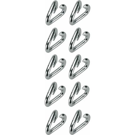 10x Maillon de sécurite 5mm fausse maille acier ouvert chaîne câble corde attache spirale (1/2)