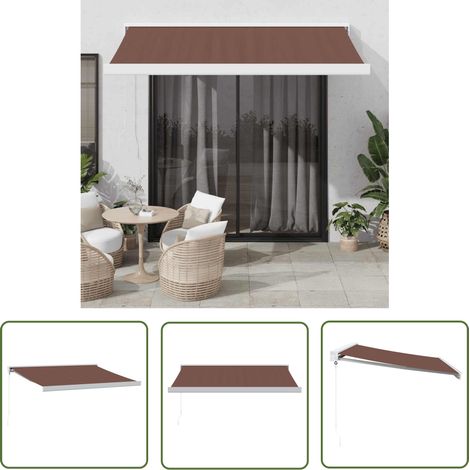 vidaXL Auvent manuel rétractable marron 350x250 cm (1/5)
