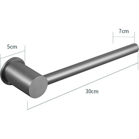 (Gris 30 cm) Porte-serviettes mural gris, organisateur de rangement pour serviettes de bain, porte-serviettes, accessoires de salle de bain (1/5)