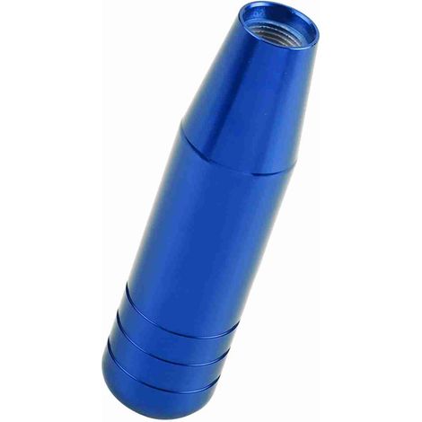 Pomello leva del cambio manuale auto 13 cm blu alluminio universale (1/5)
