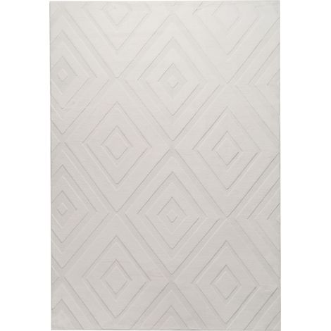 Tappeto rettangolare decorativo in jacquard 160 x 230 cm bianco sporco Borah (1/5)