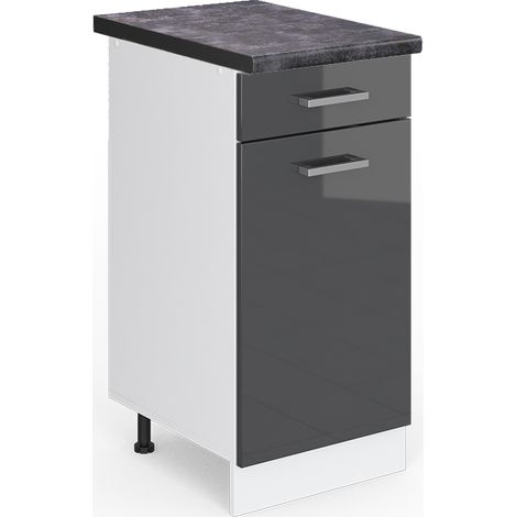 Meuble cuisine R-Line, Anthracite Haute brillance, 40 cm , PT Anthracite, Vicco