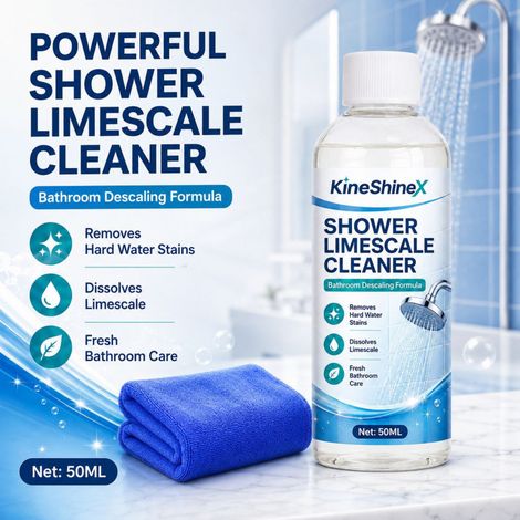 KineShineX Duschkopf-Entkalker 50 ml – Entfernt Kalkablagerungen und hartnäckige Wasserflecken von Duschköpfen (1/5)