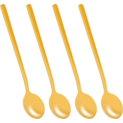 Ensemble de 4 cuillères à café en acier inoxydable (dorées) (1/5)