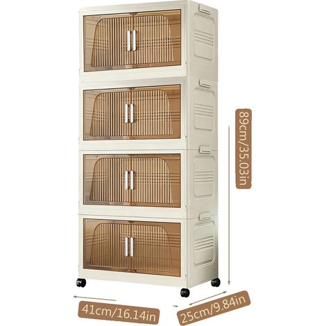 Caja de almacenamiento, diseño de doble apertura, móvil con ruedas, nivel FR-4 (1/2)