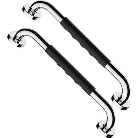 2 piezas，barra de apoyo para ducha，asa de apoyo para baño，muebles de baño de acero inoxidable，barandilla de seguridad，acero inoxidable，40 cm (1/5)