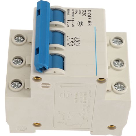 Disjoncteur Modulaire 3P 20A DZ47-63 Protection Surcharge Court-Circuit Boîtier Ignifuge 400V Bâtiment Bureau (1/5)