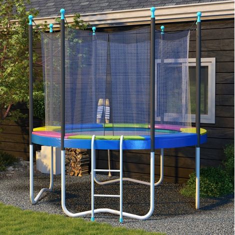 Bordure de trampoline Ø244x30 cm en plastique multicolore, protection UV, sans outil – MEUBLIV (1/5)