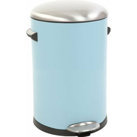 EKO - Poubelle à pédale Belle Deluxe 12 litres - Steel Plastic - blue clair, sandcoated (1/3)