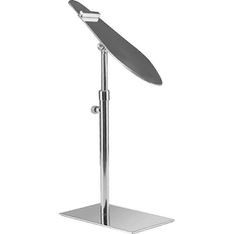 Présentoir à chaussures et sandales réglable en hauteur, surface polie, support surélevé pour chaussures en cuir, idéal pour un comptoir de magasin.-Round Pipe Sliver