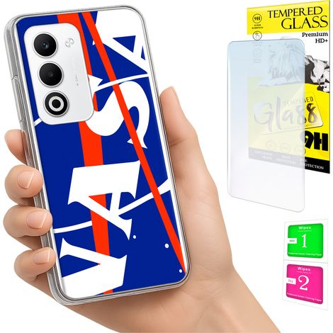 Custodia per Oppo A5 5G, cover posteriore con vetro temperato 9H. (1/5)