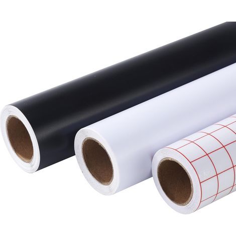 Rolls 30.5 x 300 cm Black and White Adhesive Vinyl Film for Plotter Permanent Vinyl Multisurface - for DIY Gifts, Mug, Window, Ceramic, Plastic (1/5)