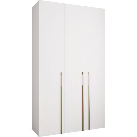 Armario Hartford 571, Blanco, 246x140x52cm, Puertas de armario: Con bisagras, Número de estantes: 11 (1/5)