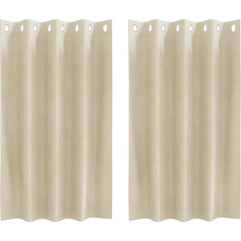Rideaux occultants 2 pcs Crème 140 x 140 cm Velours