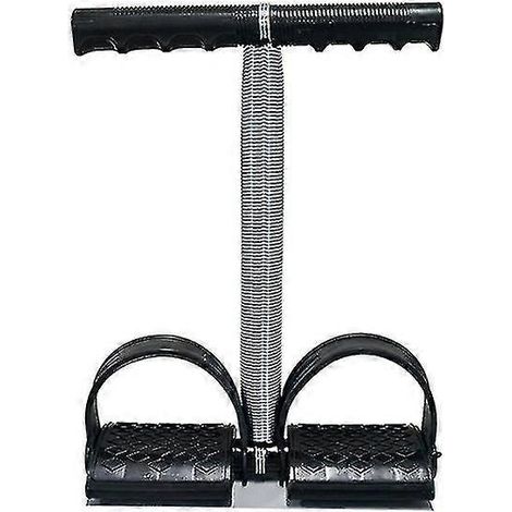 Équipement sportif multifonctionnel : pédale de musculation, ressort extensible, tuyau, corde de traction pour le fitness (noir)