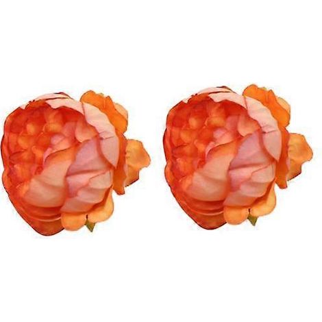 Lot de 2 têtes de pivoines artificielles pour mariage, loisirs créatifs, décoration de bureau.orange (1/5)