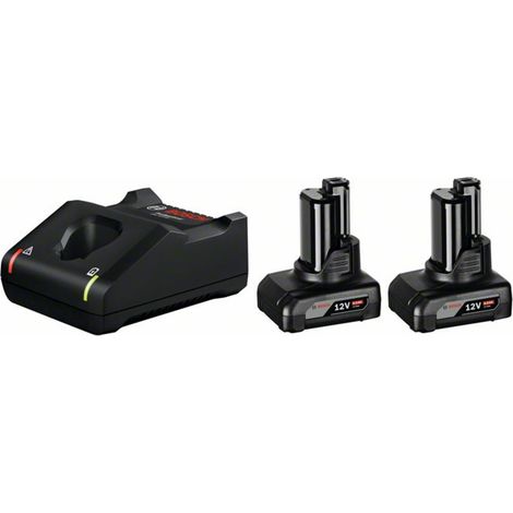 Pack 2 Batterien BOSCH 2 Batterien GBA 12 V 6 Ah + Ladegerät GAL12V-40 - 1600A01B20