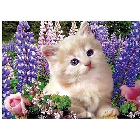 Mosaico de diamantes 5D - Gatito 40x30cm