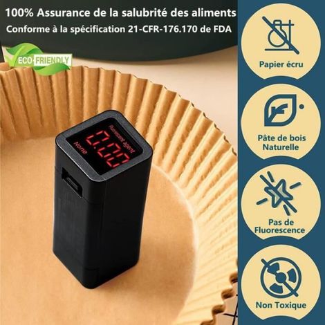 Papier Cuisson pour Ninja Air Fryer - - 100 Pièces 20,5x14cm Rectangulair Paper Liners Accessoires Ninja Foodi Dual Zone (1/4)