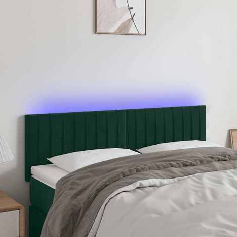 vidaXL Cabecero con LED de terciopelo gris oscuro 144x5x78/88 cm (1/5)