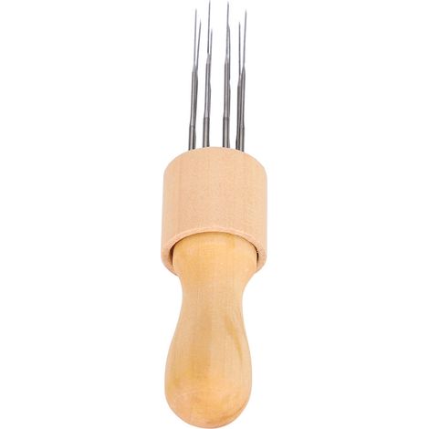 Kit de feutrage aiguille 8 pointes, outil professionnel en bois, manche ergonomique portable, matériel DIY pour laine, accessoire de couture créative (1/5)