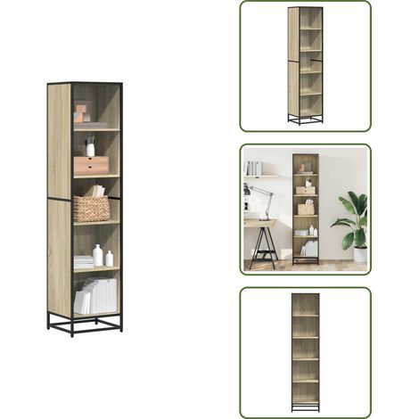 Libreria in metallo - vidaXL Libreria Rovere Sonoma 40x35x170,5 cm in Legno Multistrato - Libreria decorativa